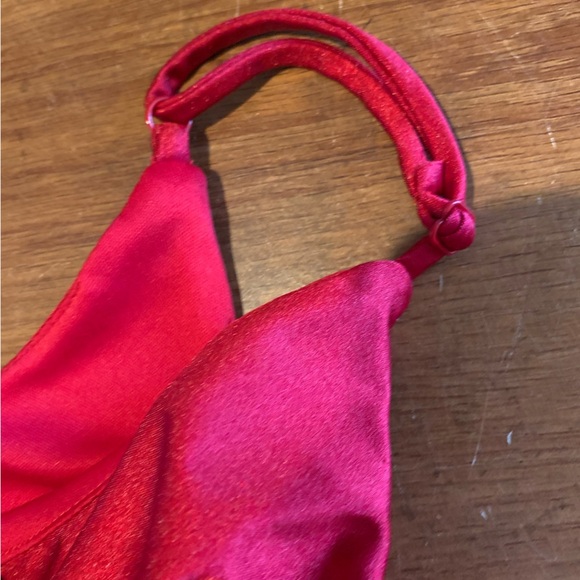 Jr City Studio 1 Shoulder Fit-and-flare Mini Silky Soft Red Dress pockets Sz 15 - Picture 5 of 12